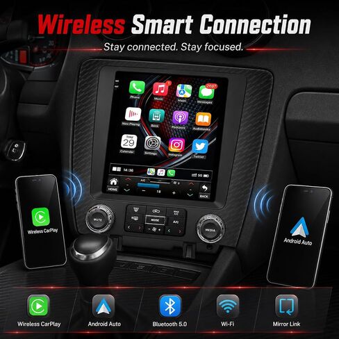 4+32G Car Radio Stereo for Ford Mustang 2010 2011 2012 2013 2014: 10.1inch Replacement - Android 5G WiFi Wireless CarPlay Android Auto - with GPS Navigation Upgrade(RDS High-Fidelity Sound) Head Unit in Kuwait