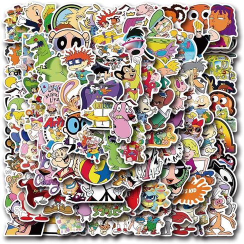 90s Cartoon Anime 100Pcs Cute Waterproof Stickers in Saudi Arabia