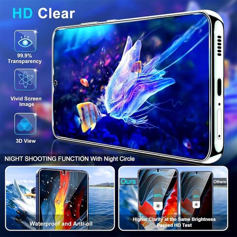 Letosan 3 عبوات واقي شاشة للخصوصية لهاتف Samsung Galaxy S25 FE من الزجاج المقسى + 2 واقي عدسة الكاميرا، مضاد للتجسس حقيقي 25 درجة، صلابة 9H+، فتح بصمات الأصابع، حافظة خالية من الفقاعات مقاس 6.7 بوصة in Kuwait