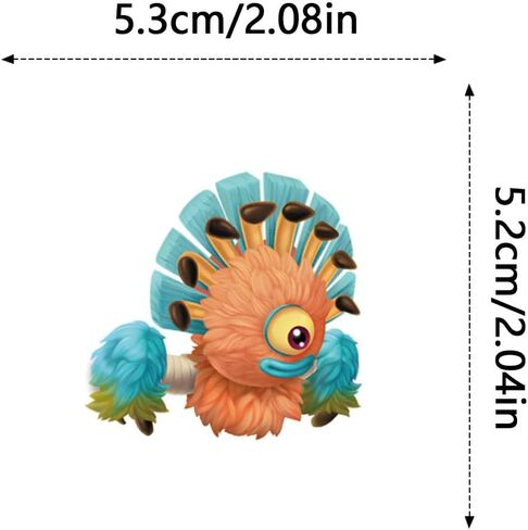 63 قطعة من ملصق My Singing Monster، ملصقات فينيل كرتونية لطيفة مقاومة للماء لزجاجة المياه، لوح التزلج، الكمبيوتر المحمول، الهاتف، المجلات، شارات سجل القصاصات لديكور مستلزمات الحفلات in Kuwait