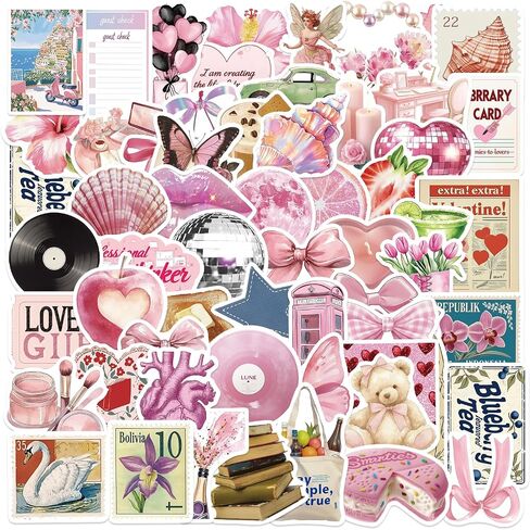 100PCS Aesthetic Stickers,Coquette Aesthetic Stickers,Vinyl Waterproof Stickers for Water Bottles Laptop Computer Phone Skateboard in Kuwait