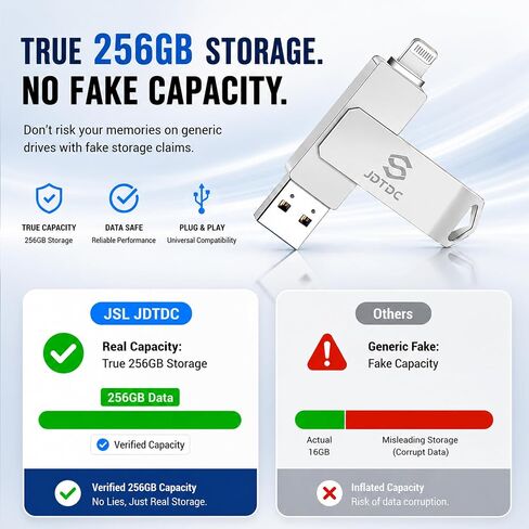 True Capacity 256GB MFi Certified iPhone Photo Stick, 3-in-1 Flash Drive in Saudi Arabia