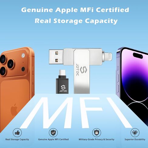 True Capacity 256GB MFi Certified iPhone Photo Stick, 3-in-1 Flash Drive in Saudi Arabia