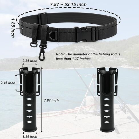 Fishing Wading Belt with 2 Rod Holder Adjustable Fishing Belt Wader Belt in Kuwait