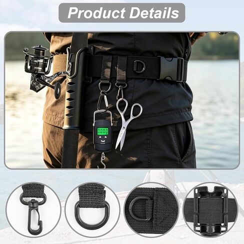 Fishing Wading Belt with 2 Rod Holder Adjustable Fishing Belt Wader Belt in Kuwait