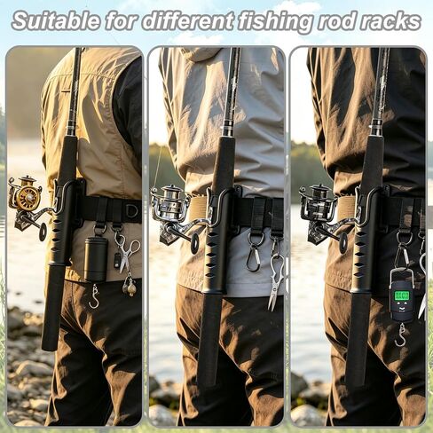 Fishing Wading Belt with 2 Rod Holder Adjustable Fishing Belt Wader Belt in Kuwait
