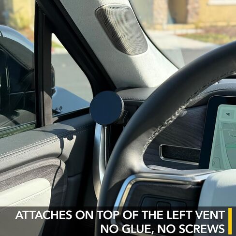 TWRAPS Dashboard Phone Charger for Rivian R1S & R1T, Compatible with MagSafe Cases & iPhone 17 Pro & Max, 25W Charging Puck Dash Mount Holder Anchors to AC Vents, R1 2021-2026 SUV & Truck Accessories in Kuwait