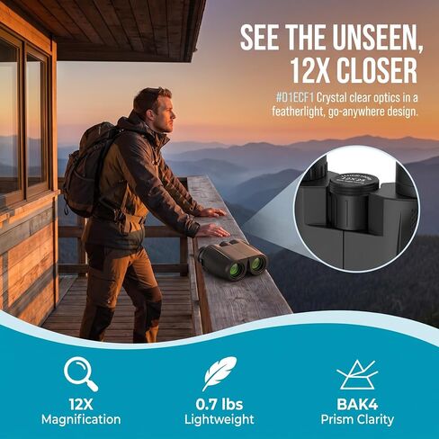 Little World 12x25 Compact Binoculars for Adults & Kids in Kuwait