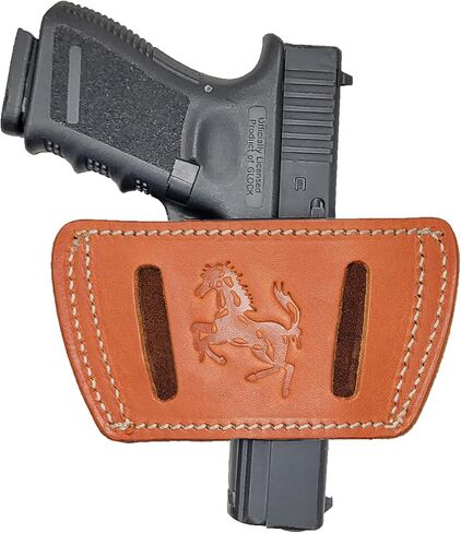 OWB & IWB Leather Gun Holster - Inner & Outside Holsters - Universal CCW Holster - Concealed Carry Holster for Glock Canik Taurus Sig M&P HK Walther Beretta Pistols - Ambidextrous Handed in Kuwait