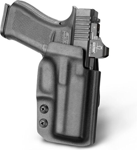 Glock 43 Holster, OWB Kydex Holster Fits Glock 43, Outside Waistband Carry Holster, Red Dot/Optics Compatible, Adjustable Retention, Fits 1.5''-2.25'' Belt, No Jitter, Right Hand in Kuwait