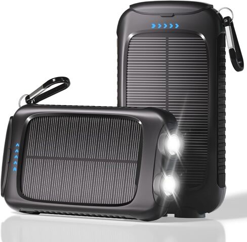 Solar Power Bank 20000mAh with USB-C, Portable Charger for Travel Camping in Kuwait