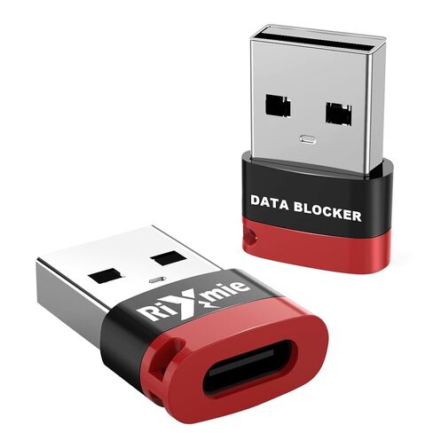 Rixmie USB C إلى C Data Blocker (2-Pack)، محول شحن PD 240W فقط، حماية ضد الاختراق والعصير، شحن سريع، صديق للحافظة، متوافق مع سلسلة iPhone 15/16/17، MacBook، الكمبيوتر المحمول in Kuwait