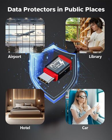 Rixmie USB C إلى C Data Blocker (2-Pack)، محول شحن PD 240W فقط، حماية ضد الاختراق والعصير، شحن سريع، صديق للحافظة، متوافق مع سلسلة iPhone 15/16/17، MacBook، الكمبيوتر المحمول in Kuwait