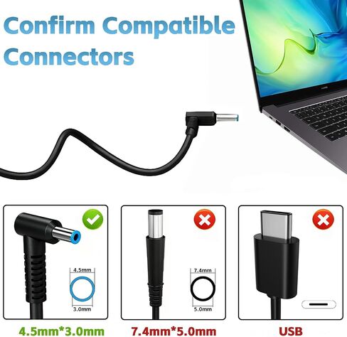 150W 135W Charger Compatible with HP Gaming Laptop 4.5x3.0mm Round Blue Tip in Kuwait