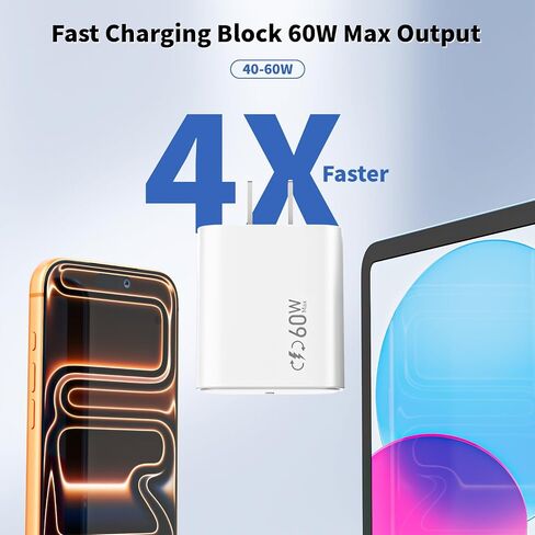 [Apple MFi Certified]Apple iPhone 17e 16 15 Charger Block,2Pack 40-60W USB C Charging Plug Power Adapter USB C Block Quick Charging for iPhone 17 Air/17 Pro Max/16e/16 Pro/15 Pro Max/14/13/12/11/iPad in Kuwait