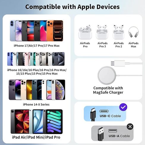 [Apple MFi Certified]Apple iPhone 17e 16 15 Charger Block,2Pack 40-60W USB C Charging Plug Power Adapter USB C Block Quick Charging for iPhone 17 Air/17 Pro Max/16e/16 Pro/15 Pro Max/14/13/12/11/iPad in Kuwait
