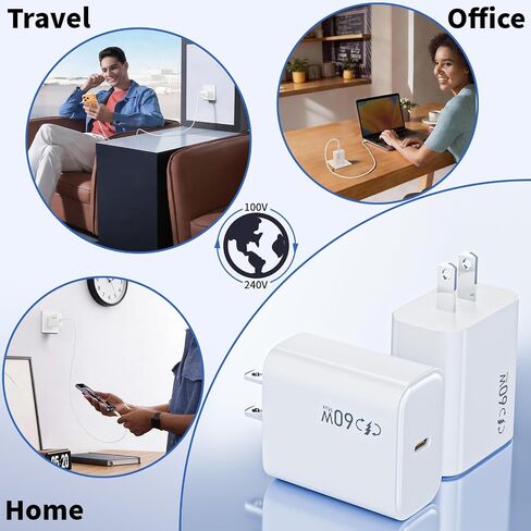 [Apple MFi Certified]Apple iPhone 17e 16 15 Charger Block,2Pack 40-60W USB C Charging Plug Power Adapter USB C Block Quick Charging for iPhone 17 Air/17 Pro Max/16e/16 Pro/15 Pro Max/14/13/12/11/iPad in Kuwait
