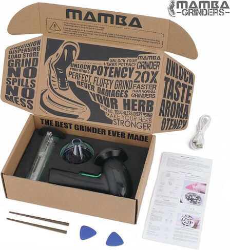 Mamba Monster Electric Seed Grinder, USB-C Rechargeable Spice Mill, Black in Kuwait