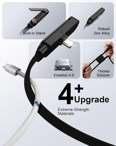USB C Cable with Hidden Foldable Phone Stand, 240W Fast Charging Cable, 5FT in Kuwait