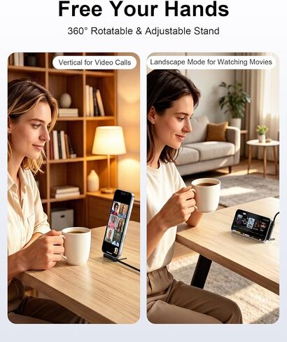 USB C Cable with Hidden Foldable Phone Stand, 240W Fast Charging Cable, 5FT in Kuwait