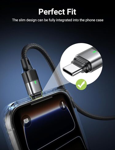 AUFU 240W Magnetic USB C Charging Cable with 2 Detachable Tips 6.6FT in Kuwait