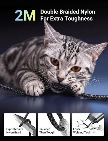 AUFU 240W Magnetic USB C Charging Cable with 2 Detachable Tips 6.6FT in Kuwait