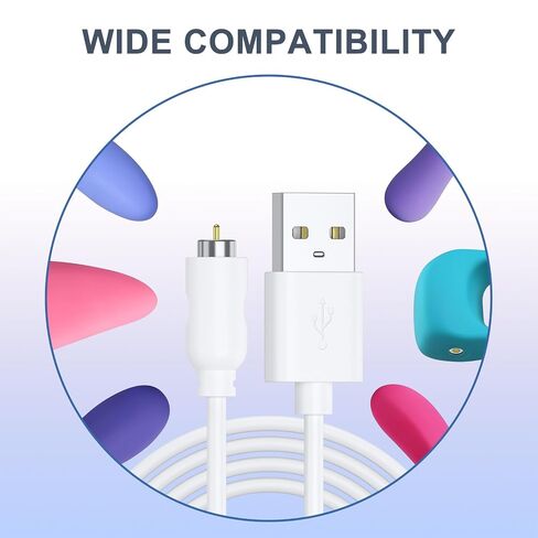 Vanjua 2 Pack Rose Charger Magnetic Charging Cables, USB Cable 1-Pin Single Point Magnetic DC Charger Cord for Quick Charging Replacement -1 Dot Massager in Kuwait