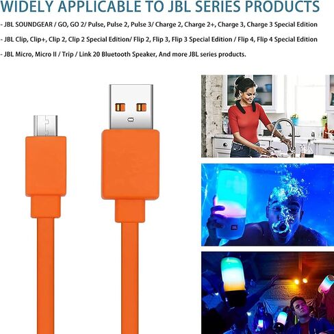Hyacinyh USB Fast Charger Cable Charging Cord Compatible with JBL Wireless Bluetooth Speaker Earphone Headphone in Saudi Arabia