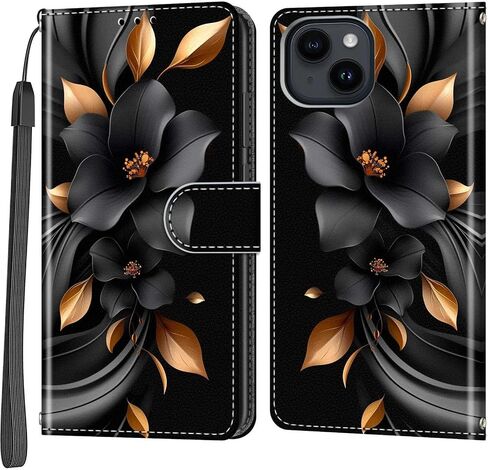 Case Wallet for iPhone 15, Rose Butterfly in Saudi Arabia