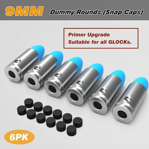 BOOLIT EYE Pro 9mm Safety Trainer Cartridge Dummy Rounds/Dry Fire Training Snap Caps, 6 Pcs in Saudi Arabia