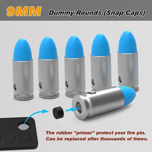 BOOLIT EYE Pro 9mm Safety Trainer Cartridge Dummy Rounds/Dry Fire Training Snap Caps, 6 Pcs in Saudi Arabia