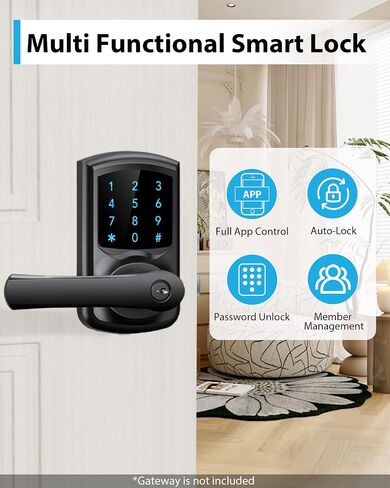 Smart Keypad Door Lock with Handle Keyless Entry Digital Code App Control in Kuwait