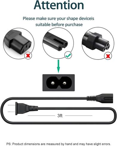 AC Power Cord for Cooluli, RCA, AstroAI, Frigidaire Mini Fridge Replacement Universal 2 Prong Power Cable 3 Feet in Kuwait