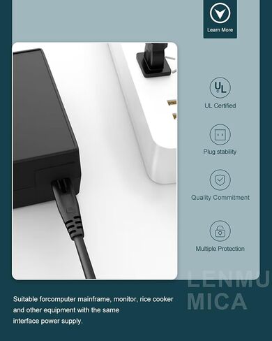 AC Power Cord for Cooluli, RCA, AstroAI, Frigidaire Mini Fridge Replacement Universal 2 Prong Power Cable 3 Feet in Kuwait