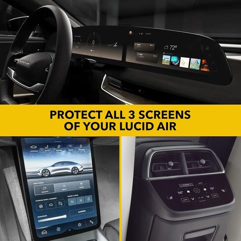 TWRAPS Screen Protectors for Lucid Air - All 3 Matte/Anti-glare, Includes Main, Pilot and Back Display Protection for the Touchscreen & Infotainment System in Kuwait