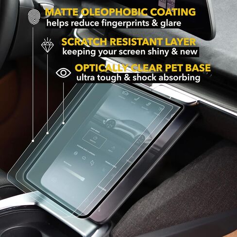 TWRAPS Screen Protectors for Lucid Air - All 3 Matte/Anti-glare, Includes Main, Pilot and Back Display Protection for the Touchscreen & Infotainment System in Kuwait
