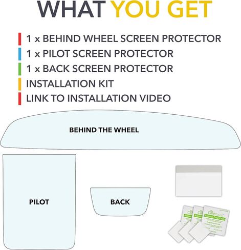 TWRAPS Screen Protectors for Lucid Air - All 3 Matte/Anti-glare, Includes Main, Pilot and Back Display Protection for the Touchscreen & Infotainment System in Kuwait