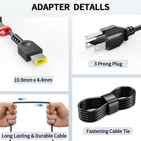 170W Laptop Charger for Lenovo Legion Slim 5 5i ThinkPad P1 P16 P70 P71 P72 P73 P51 P52 IdeaPad Pro 5 5i Yoga Pro 9i Lenovo LOQ ADL170SCC3A 4X20S56697 ADL170SDC3A ADL170SLC3A 20V 8.5A AC Adapter Cord in Kuwait
