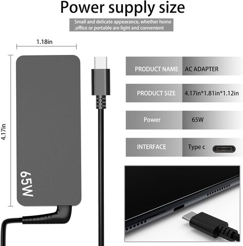 شاحن كمبيوتر محمول سريع 65 وات 45 وات USB C متوافق مع Acer Chromebook Spin 315 311 317 714 514 13 CB315 CP315 CB311 CP311 CB317 CB514 CP514 CP713 CP714 Swift Edge Go 14 13 16 7 5 3 in Kuwait