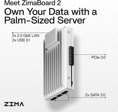 zimaboard 2 832 x86 Home NAS, Quad-Core N150, 8GB DDR5, 32GB eMMC, PCIe 3.0×4 Expansion, Dual SATA 3.0 & Dual 2.5GbE, Fanless 24/7 Storage Server with ZimaOS for Docker, Media, Backup, Home Lab in Saudi Arabia