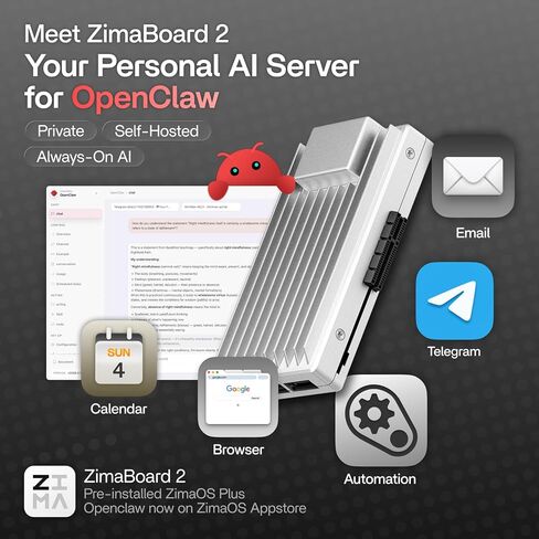 zimaboard 2 832 x86 Home NAS, Quad-Core N150, 8GB DDR5, 32GB eMMC, PCIe 3.0×4 Expansion, Dual SATA 3.0 & Dual 2.5GbE, Fanless 24/7 Storage Server with ZimaOS for Docker, Media, Backup, Home Lab in Saudi Arabia