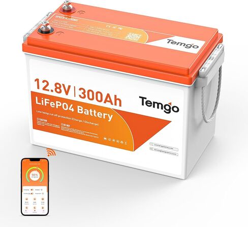 بطارية ليثيوم TEMGO 12V 300Ah LiFePO4 مع مراقبة بلوتوث والتطبيق in Kuwait