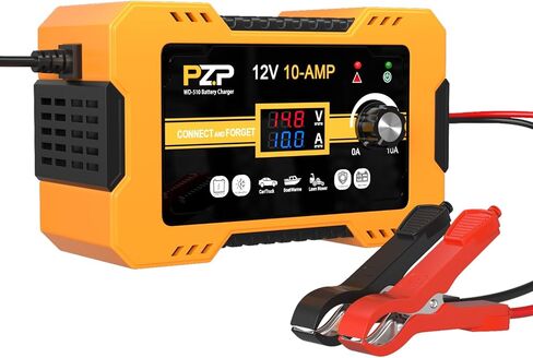 12V 24V Manual Battery Charger Maintainer, 0 to 15A Arbitrarily Adjustable Car Battery Trickle Charger, Battery Desulfator with Repair, Winter Mode, Suitable for AGM Gel Deep Cycle Truck RV ATV in Kuwait