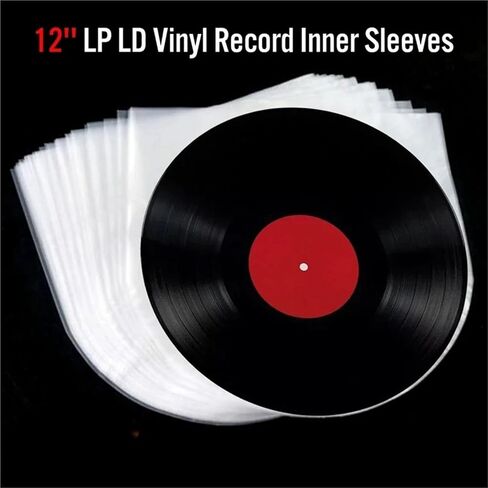 Record Sleeves 50 pcs 12-Inch Record Sleeves, Plastic Transparent Inner & Outer Cover for LP Vinyl in Saudi Arabia