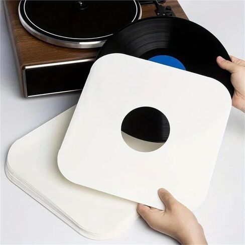 Record Sleeves 50 PCS 12-Inch Vinyl Sleeves, Round Corner Kraft Paper LP Inner with Center Hole in Saudi Arabia