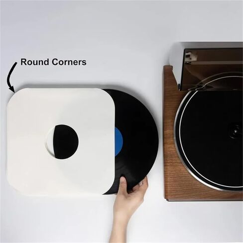 Record Sleeves 50 PCS 12-Inch Vinyl Sleeves, Round Corner Kraft Paper LP Inner with Center Hole in Saudi Arabia