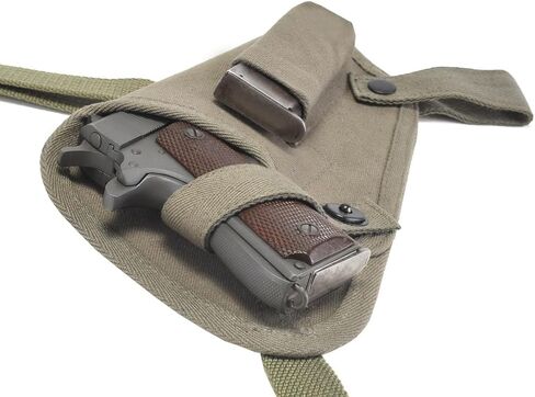 OD M3 Canvas Shoulder Holster with Magazine Pouch fits USGI Colt M1911 .45 in Kuwait
