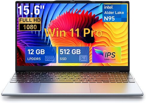 2026 15.6" FHD Windows 11 Pro Traditional Laptop Computer, Intel 12th Gen N95 (Up to 3.4GHz), 12GB RAM 512GB SSD for Business Office Student School College, Notebook, Laptop Lightweight Portable in Saudi Arabia