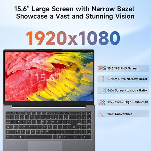 2026 15.6" FHD Windows 11 Pro Traditional Laptop Computer, Intel 12th Gen N95 (Up to 3.4GHz), 12GB RAM 512GB SSD for Business Office Student School College, Notebook, Laptop Lightweight Portable in Saudi Arabia
