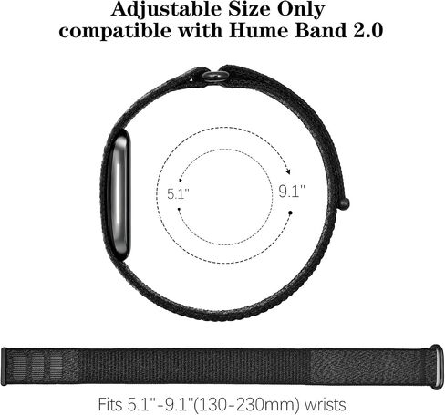 HSWAI Nylon Wristband Compatible with Hume Band 2.0, Soft Breathable Hook-and-Loop Adjustable Sport Replacement Strap for Women Men in Kuwait